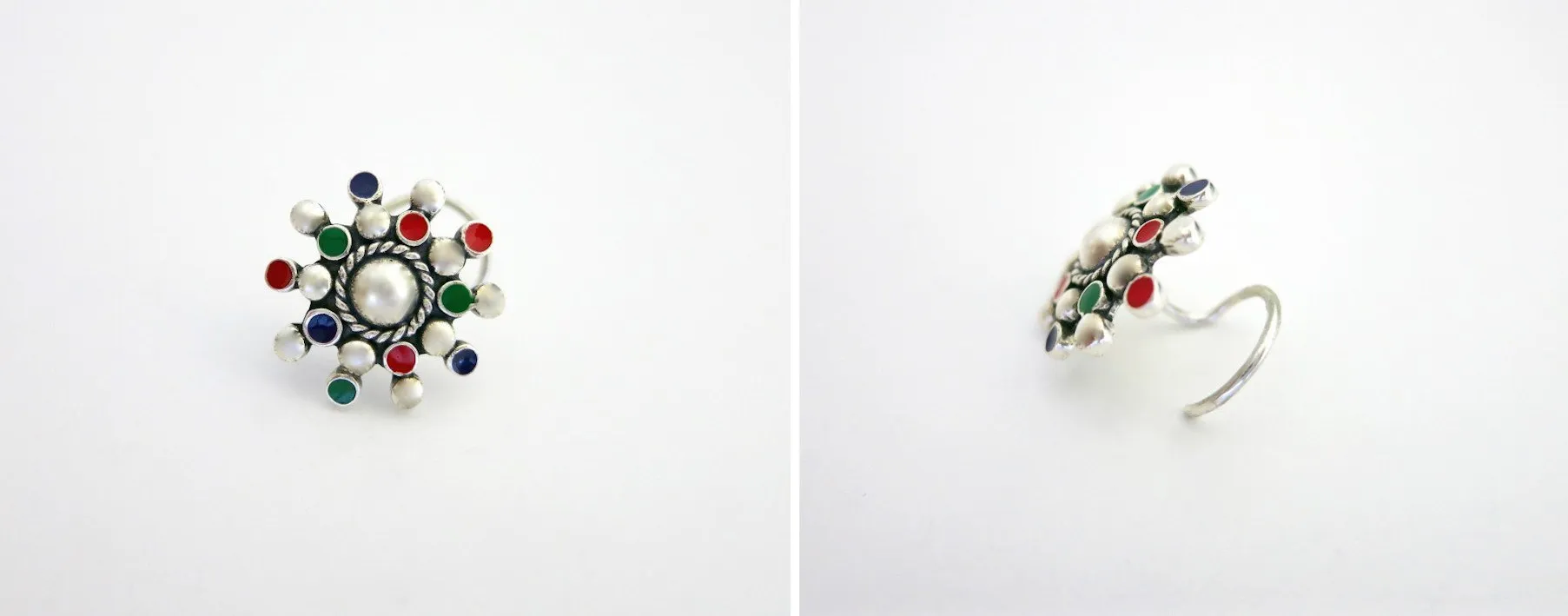 Stunning, multi color enamel nose pin