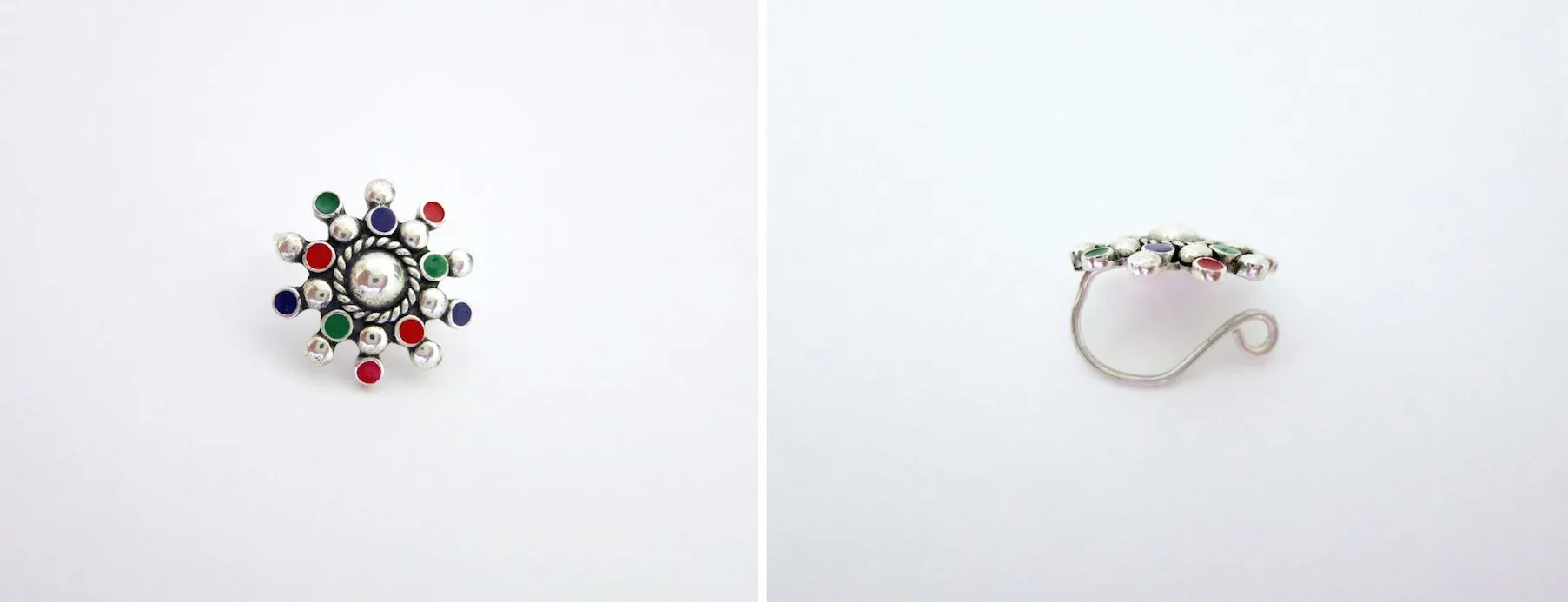 Stunning, multi color enamel nose pin