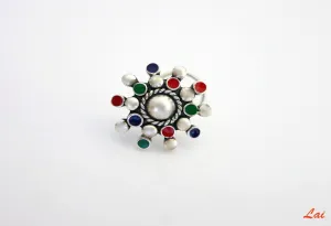 Stunning, multi color enamel nose pin