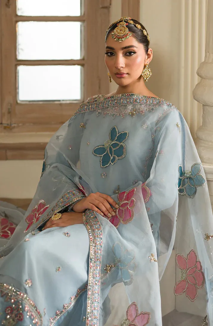 Suave by Emaan Adeel Hand Embroidered Organza Unstitched 3Pc Suit - Esra