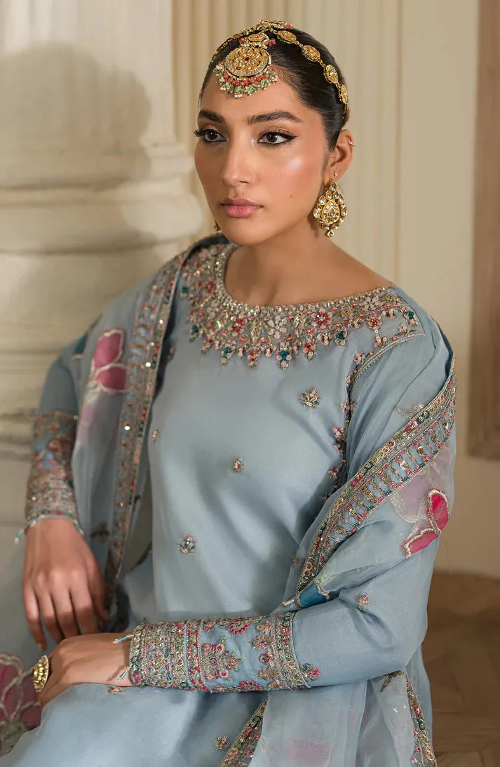 Suave by Emaan Adeel Hand Embroidered Organza Unstitched 3Pc Suit - Esra