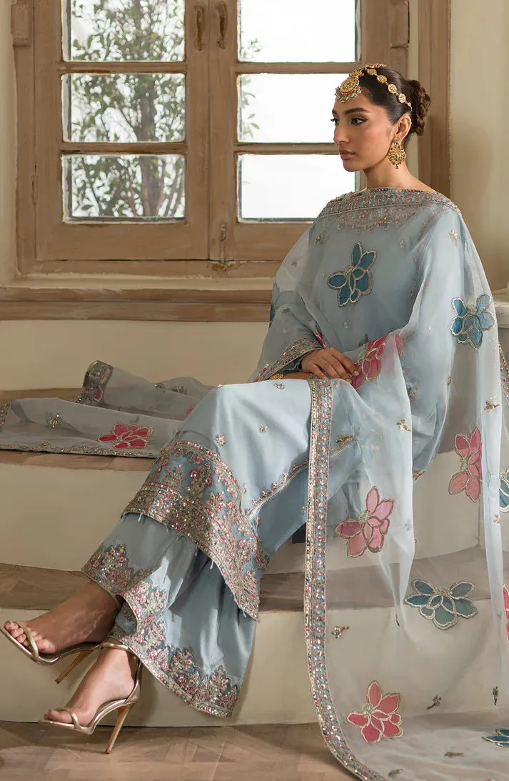 Suave by Emaan Adeel Hand Embroidered Organza Unstitched 3Pc Suit - Esra