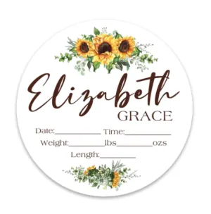 Sunflower Custom Baby Stat Photo Prop Sign