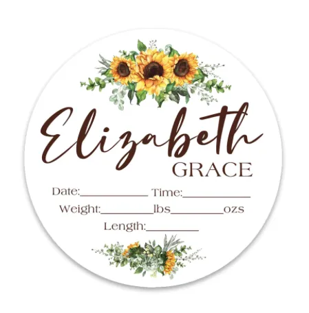 Sunflower Custom Baby Stat Photo Prop Sign