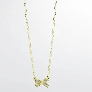Sweet Bow Gold Necklace