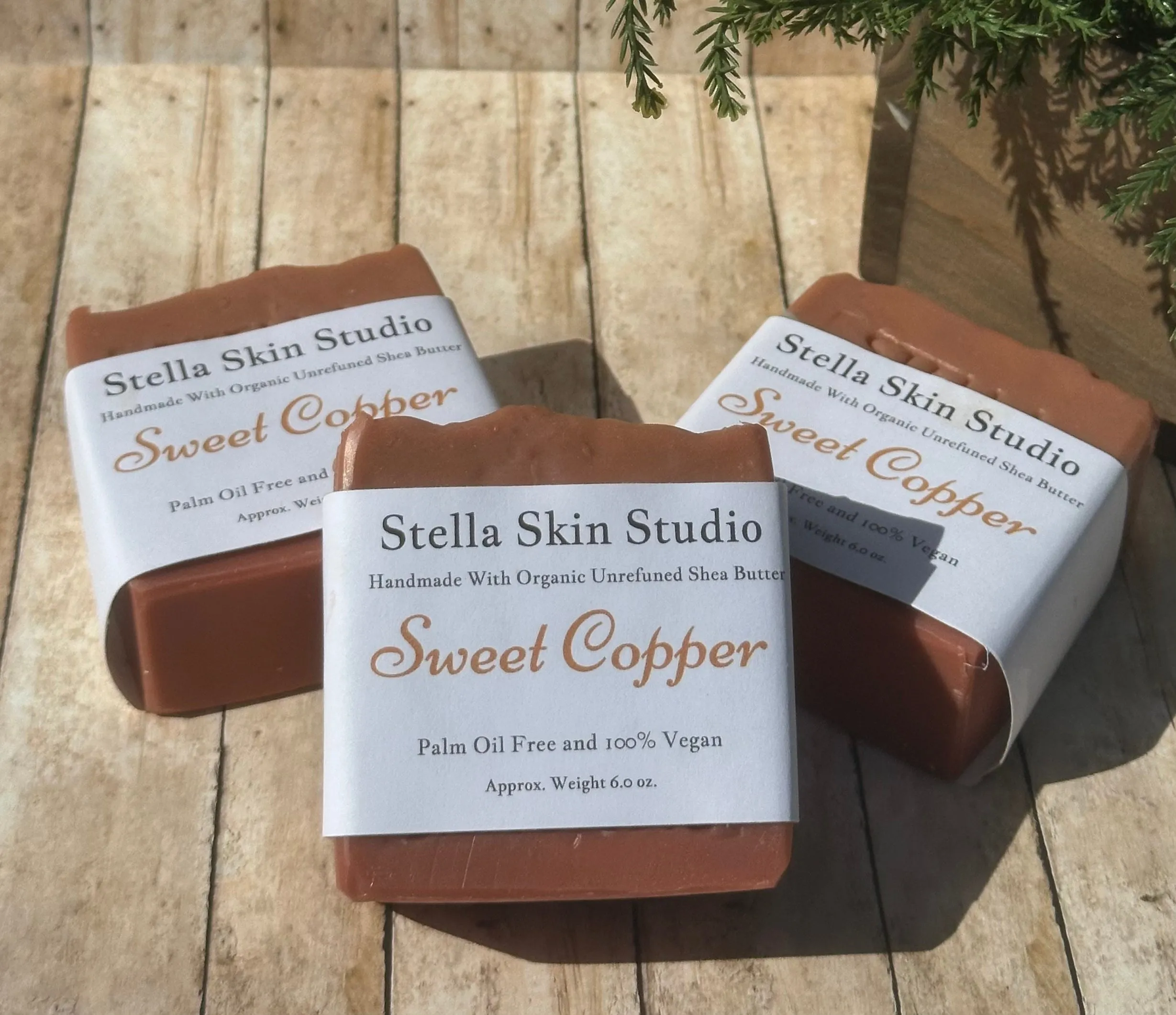 Sweet Copper Soap Bar Made With Organic & Natural Ingredients Oversized 6 oz. Bar