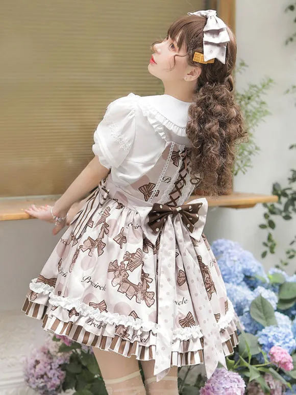 Sweet Lolita Dress Polyester Sleeveless Ruffles Jumper Lolita Dress