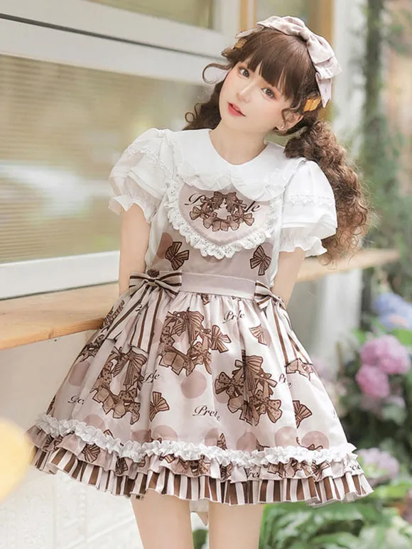 Sweet Lolita Dress Polyester Sleeveless Ruffles Jumper Lolita Dress