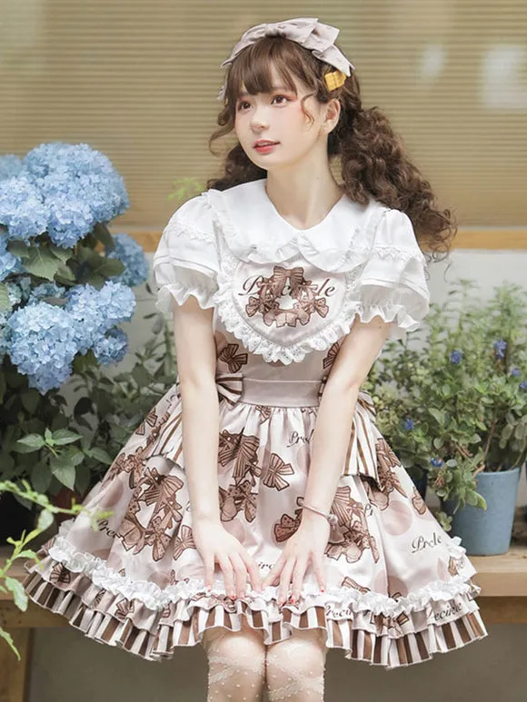 Sweet Lolita Dress Polyester Sleeveless Ruffles Jumper Lolita Dress
