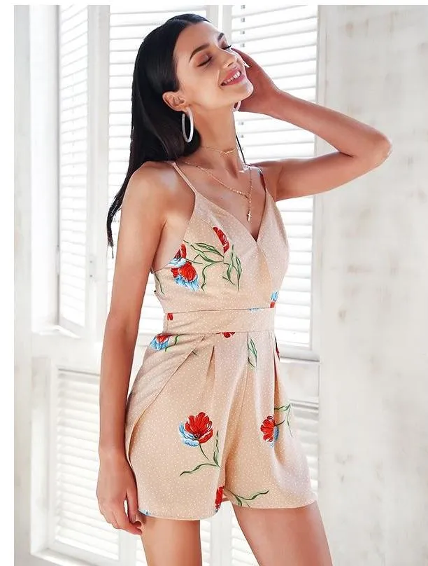Sweet Memories Stripes Romper - Apricot