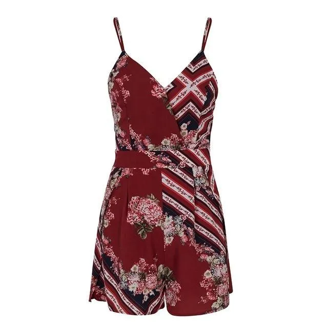Sweet Memories Stripes Romper - Apricot