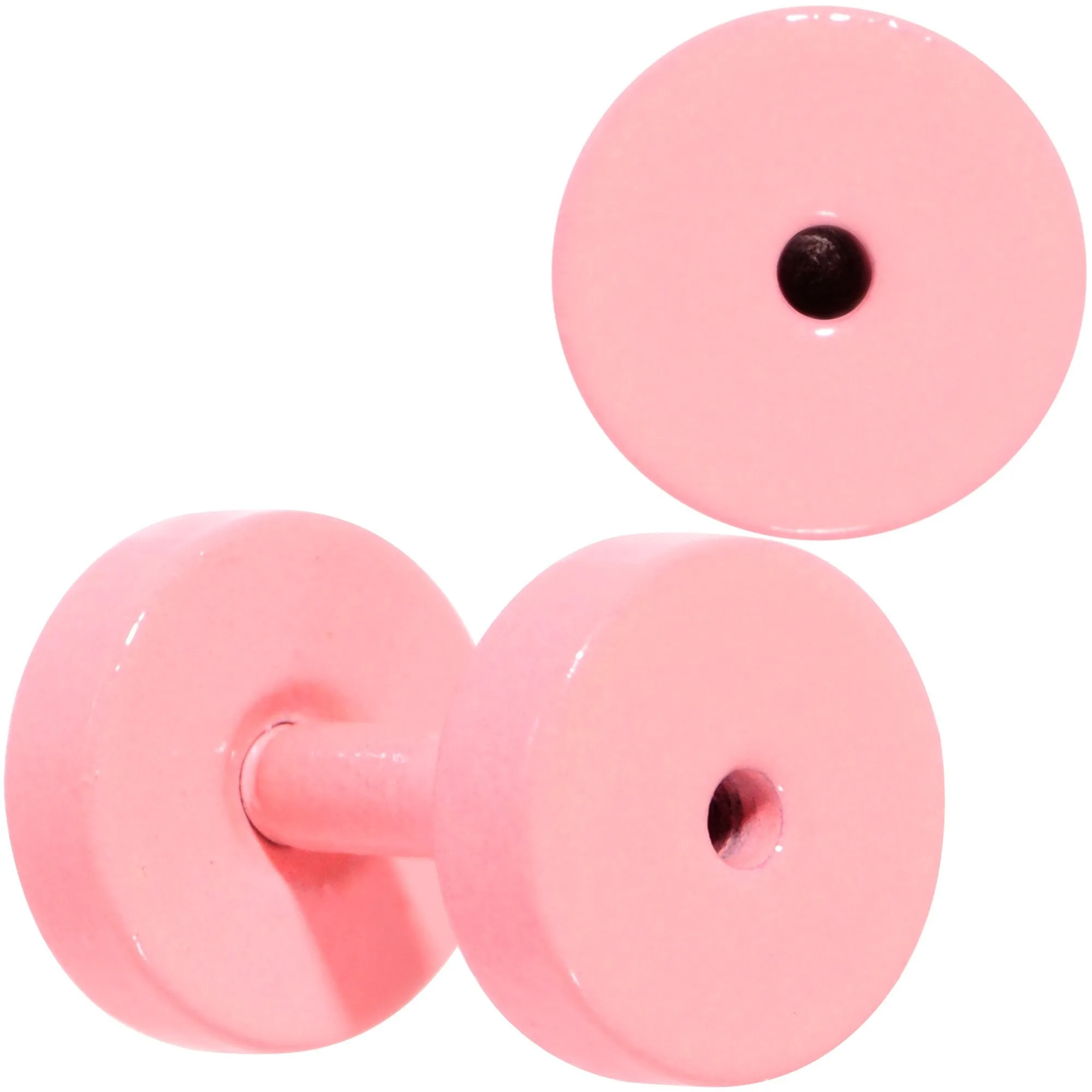 Sweet Pastel Pink Screw Fit Tunnel Plug Set 16 Gauge to 19mm