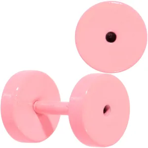 Sweet Pastel Pink Screw Fit Tunnel Plug Set 16 Gauge to 19mm