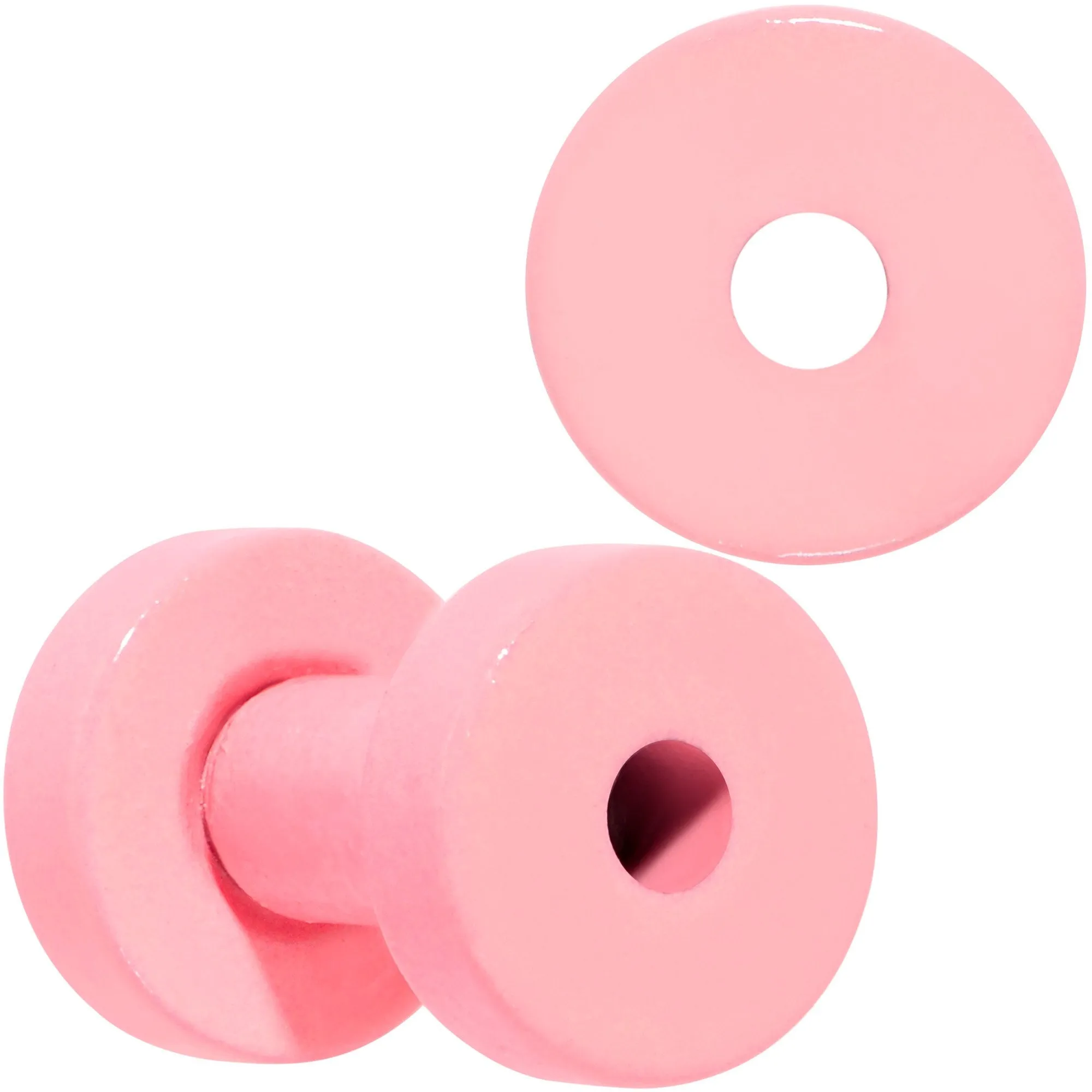 Sweet Pastel Pink Screw Fit Tunnel Plug Set 16 Gauge to 19mm