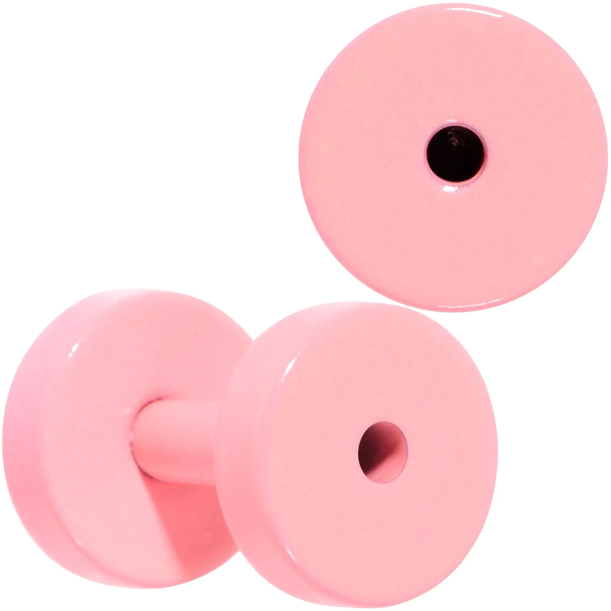 Sweet Pastel Pink Screw Fit Tunnel Plug Set 16 Gauge to 19mm