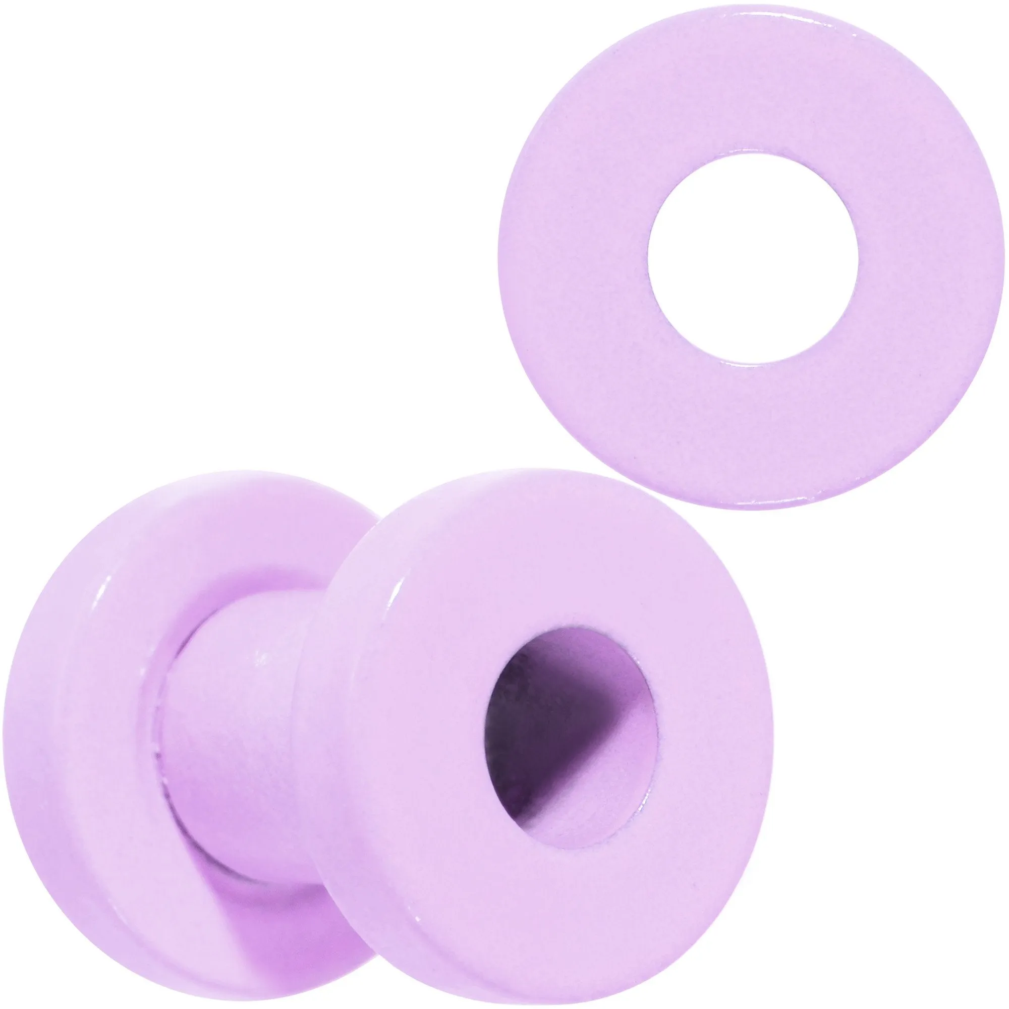 Sweet Pastel Purple Screw Fit Tunnel Plug Set 16 Gauge to 19mm