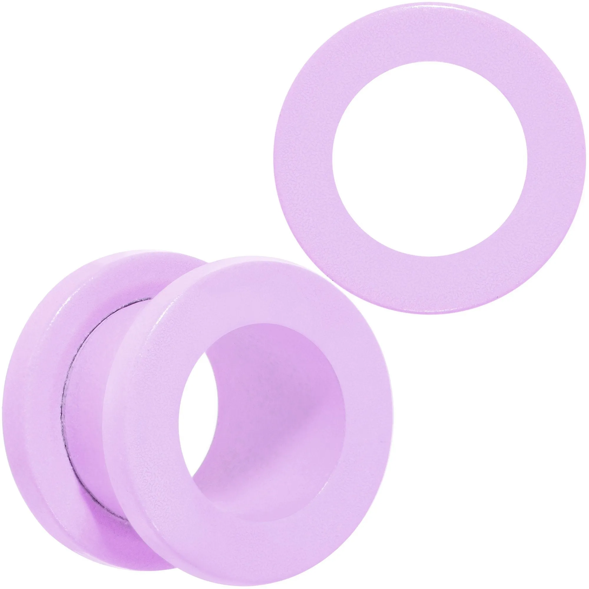 Sweet Pastel Purple Screw Fit Tunnel Plug Set 16 Gauge to 19mm