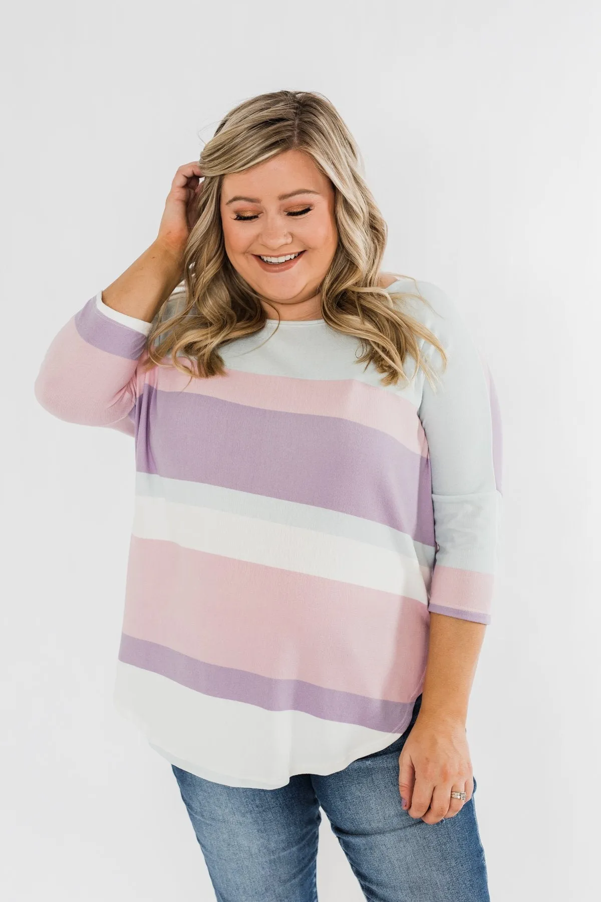 Sweet Thing Striped Dolman Top- Pastels