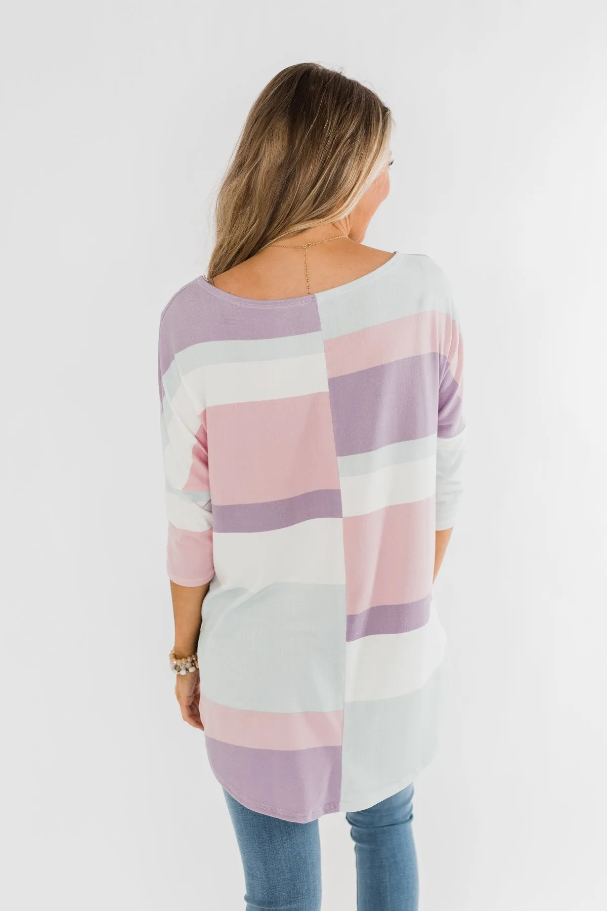 Sweet Thing Striped Dolman Top- Pastels