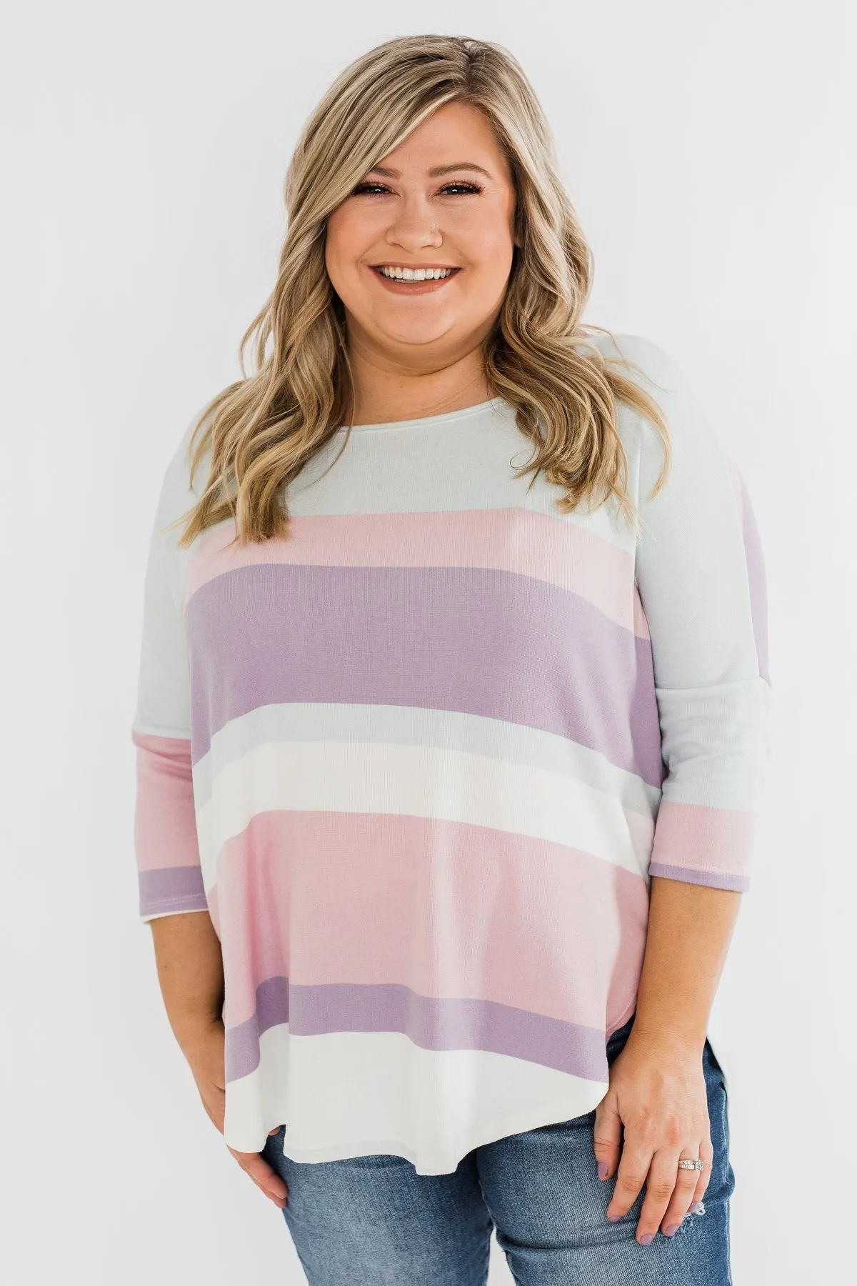 Sweet Thing Striped Dolman Top- Pastels