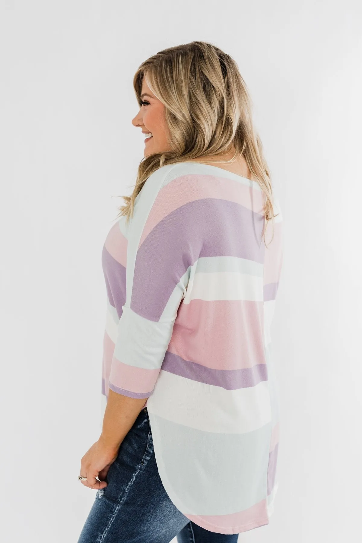Sweet Thing Striped Dolman Top- Pastels