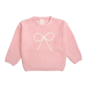 Sweet Wink Bow Yarn Knit Sweater