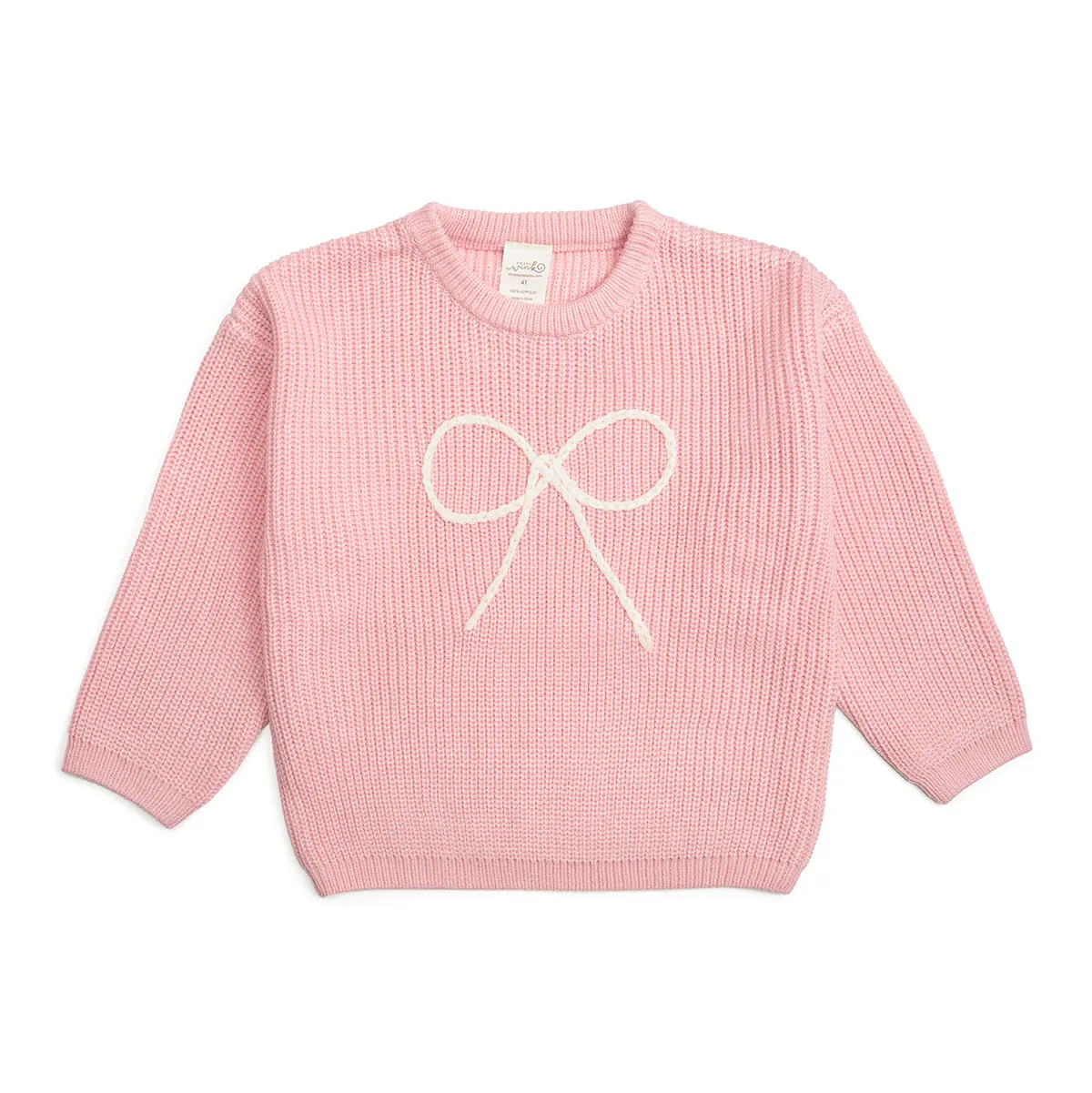 Sweet Wink Bow Yarn Knit Sweater