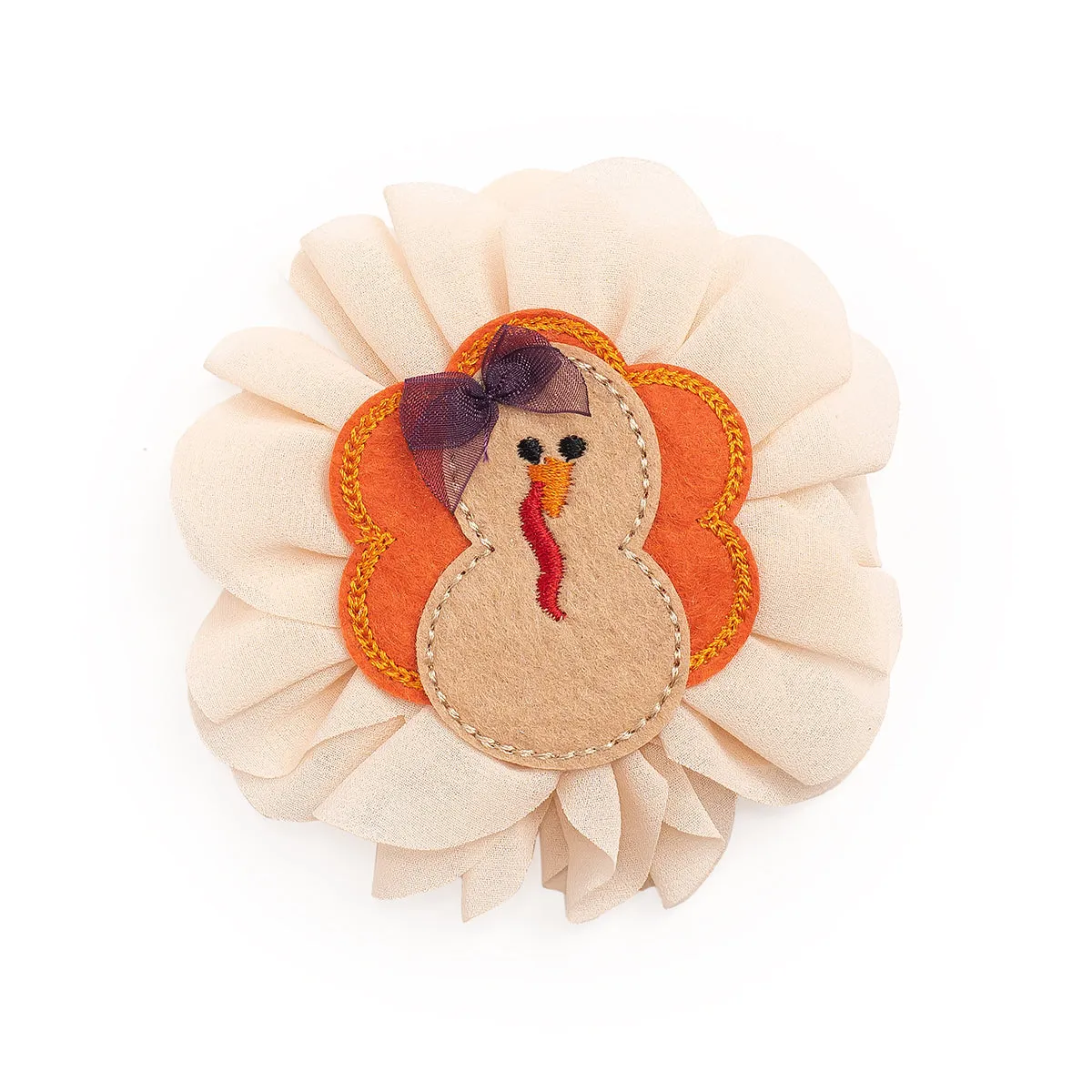 Sweet Wink Chiffon Turkey Thanksgiving Hair Clip