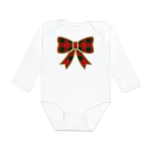 Sweet Wink Christmas Plaid Bow L/S Bodysuit