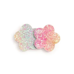 Sweet Wink Pastel Flower Glitter Clip