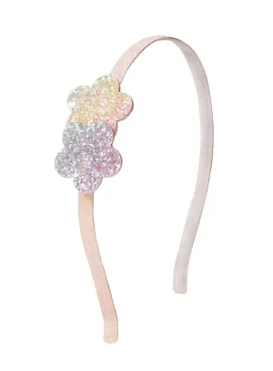 Sweet Wink Pastel Flower Glitter Hard Headband