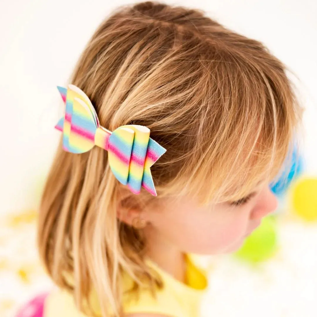 Sweet Wink Rainbow Ombre Bow Clip