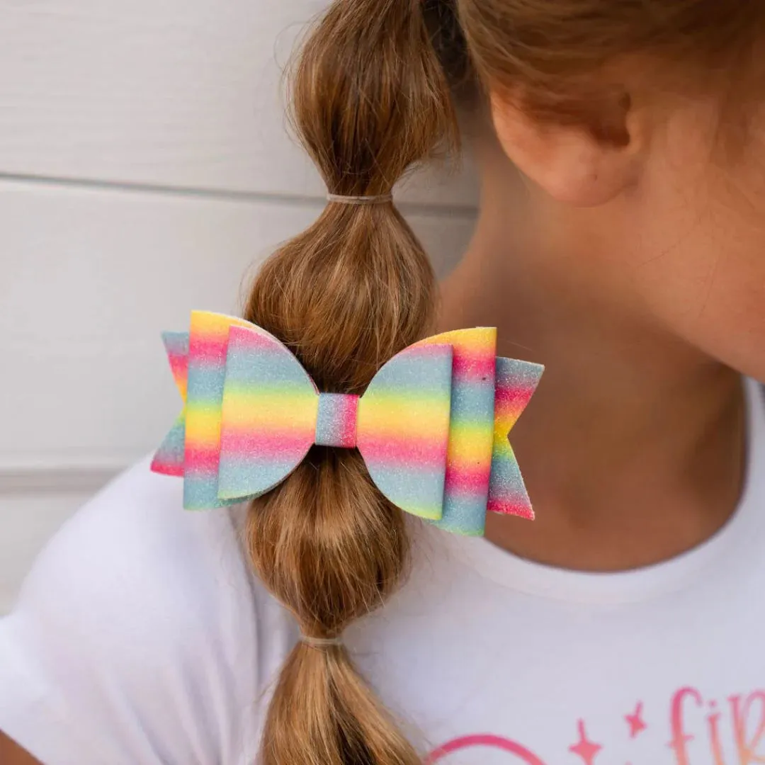 Sweet Wink Rainbow Ombre Bow Clip