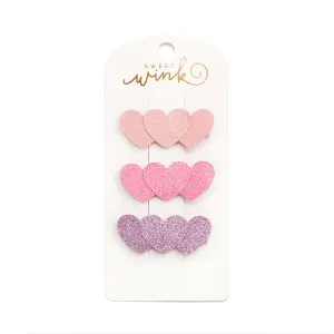 Sweet Wink Triple Heart 3pc Clip Set