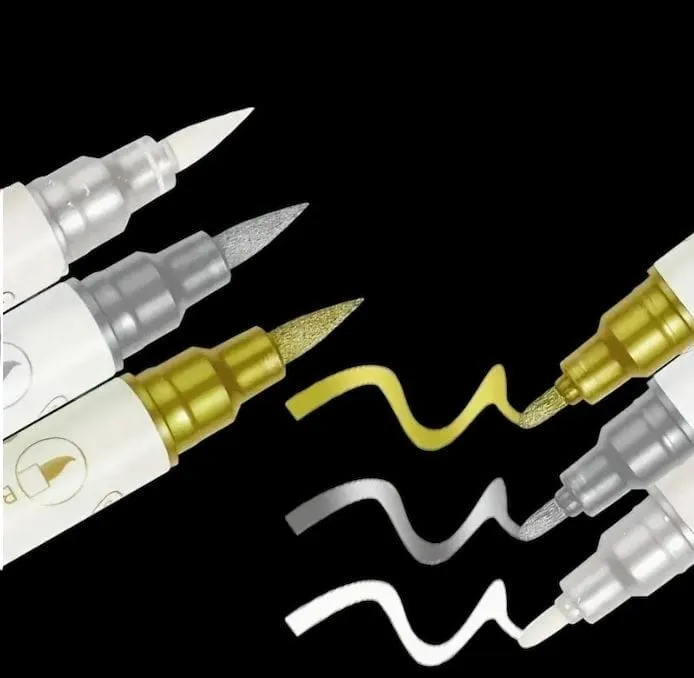 The Art Journey 10-Color Dual Tip Metallic Glitter Marker Pen Set ART015
