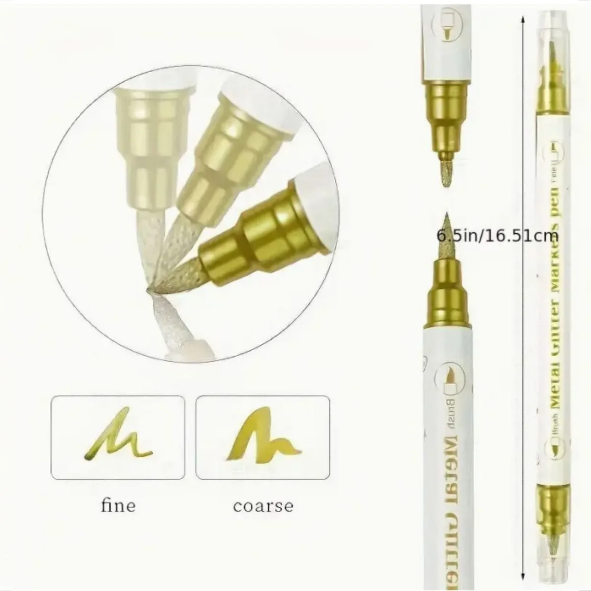 The Art Journey 10-Color Dual Tip Metallic Glitter Marker Pen Set ART015