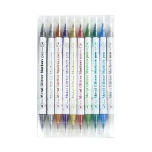 The Art Journey 10-Color Dual Tip Metallic Glitter Marker Pen Set ART015