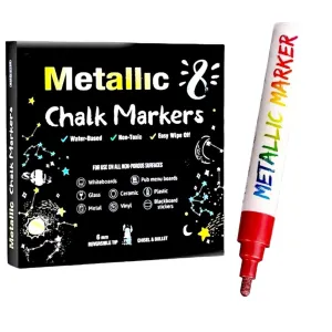 The Art Journey Liquid Metallic Chalk Markers with Reversible Tip 8 Colour Set  ART021