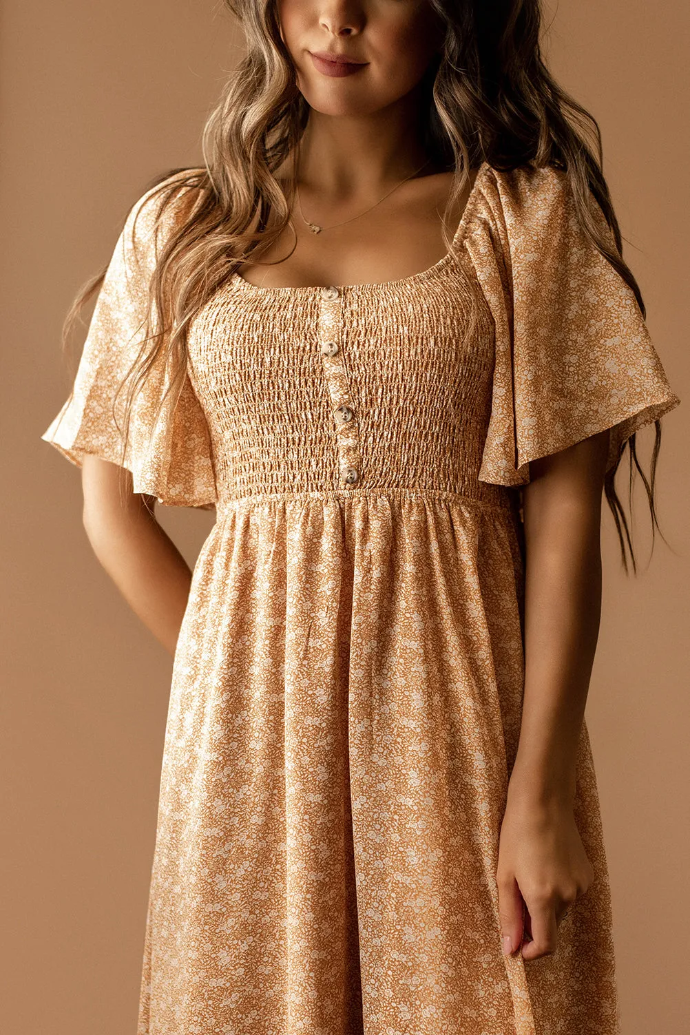 Too Sweet Floral Maxi Dress (Pastel Sienna)