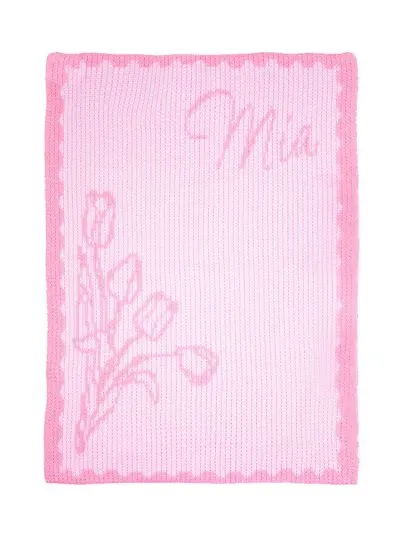 TULIPS & NAME STROLLER BLANKET