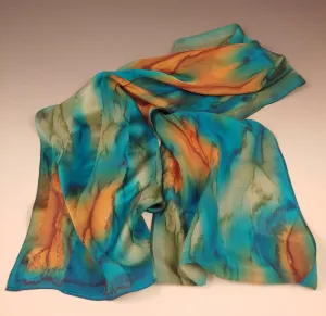 Turquoise Silk Scarf