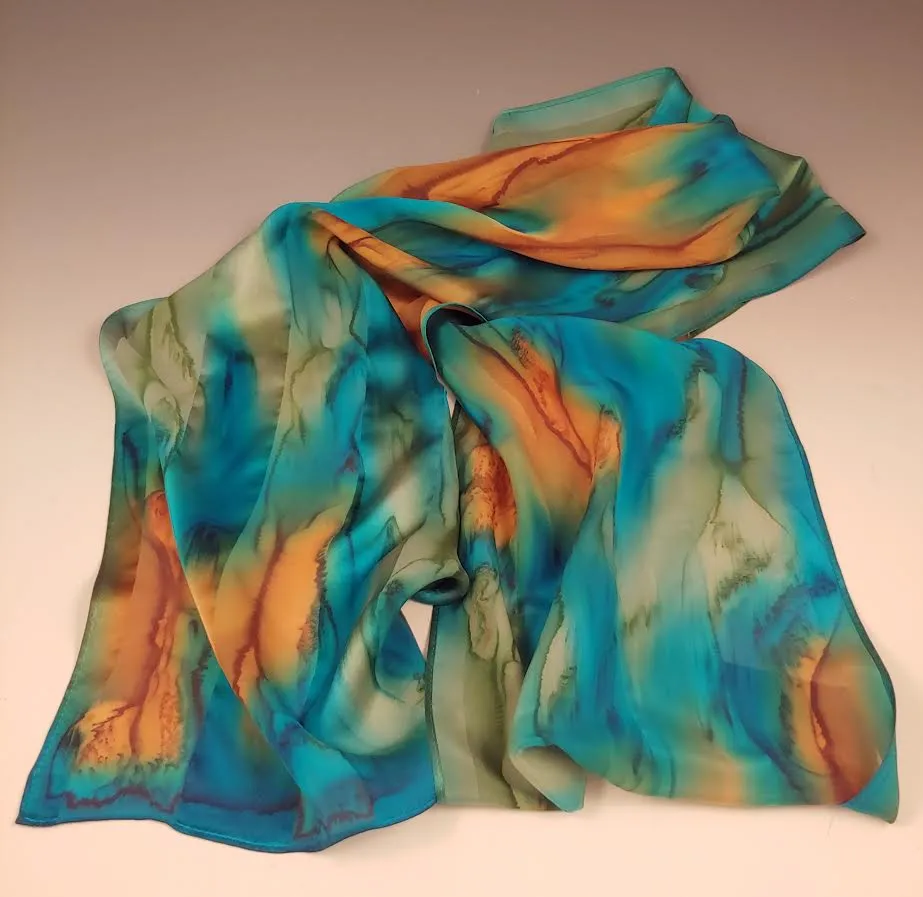 Turquoise Silk Scarf