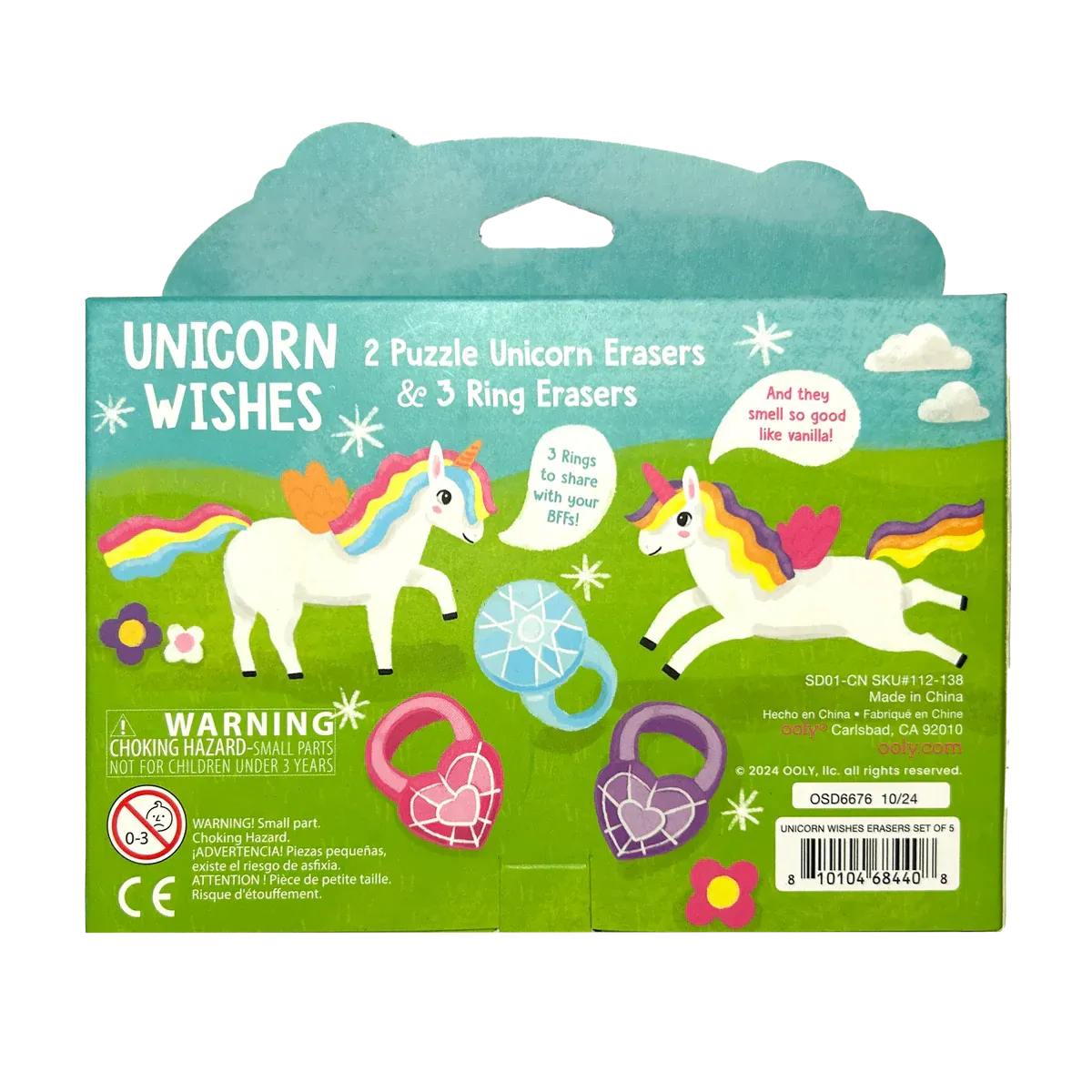 Unicorn Wishes Scented Puzzle Erasers - Set of 5