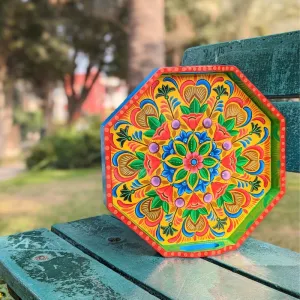 Yellow Hand Painted Octagon Tray